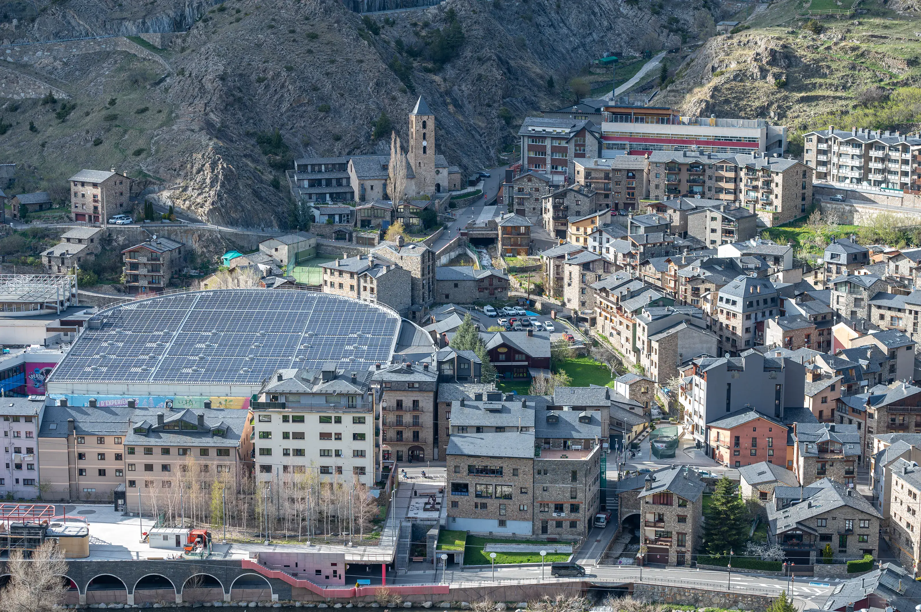 Cityscape of Canillo in spring. Canillo, Andorra.. Cityscape of Canillo in spring. Canillo, Andorra
