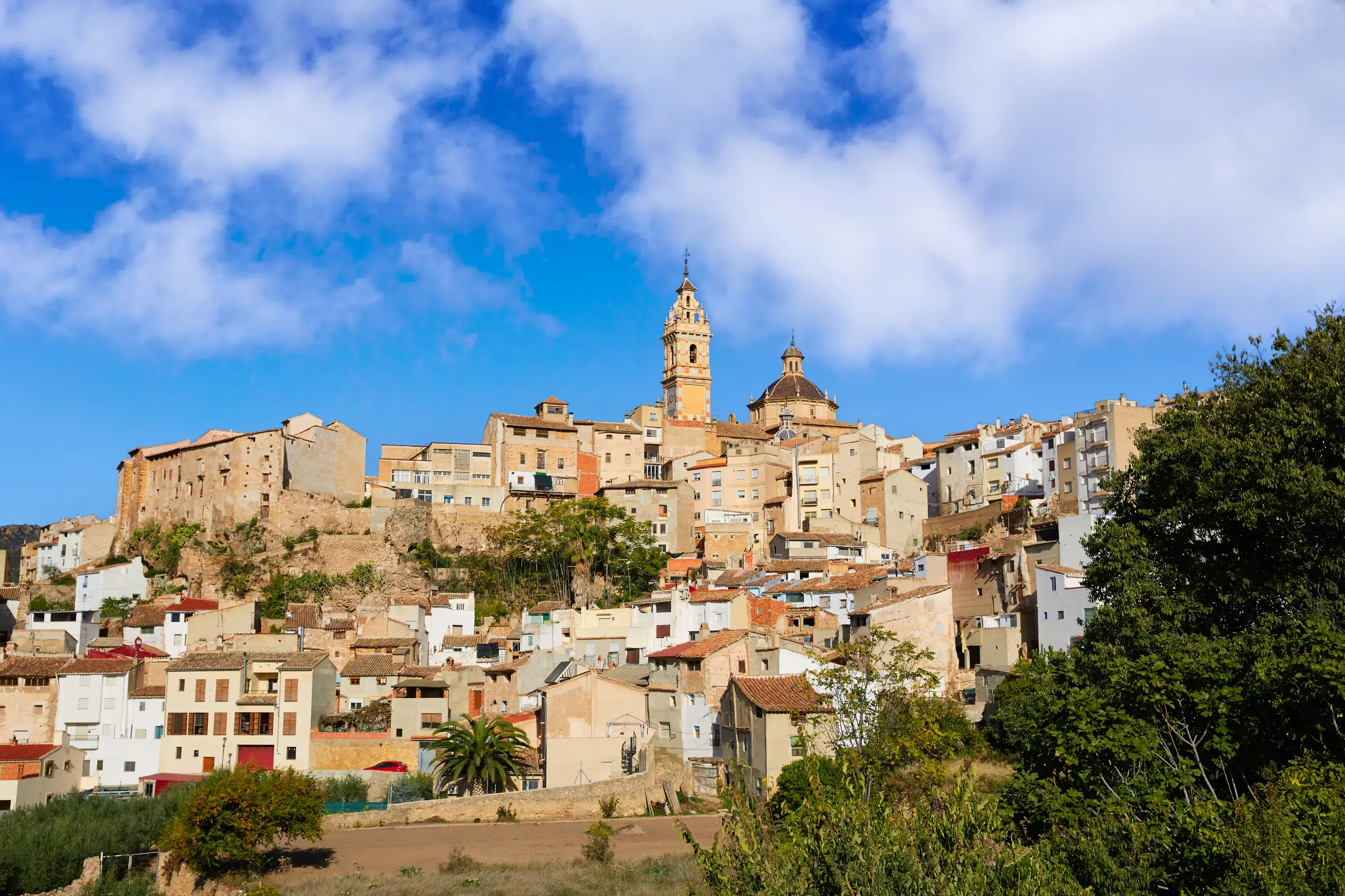 Chelva village skyline in Valencia of Spain Serranos area