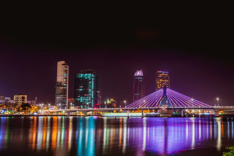 DA NANG, VIETNAM Landscape nightview at Da Nang, Vietnam