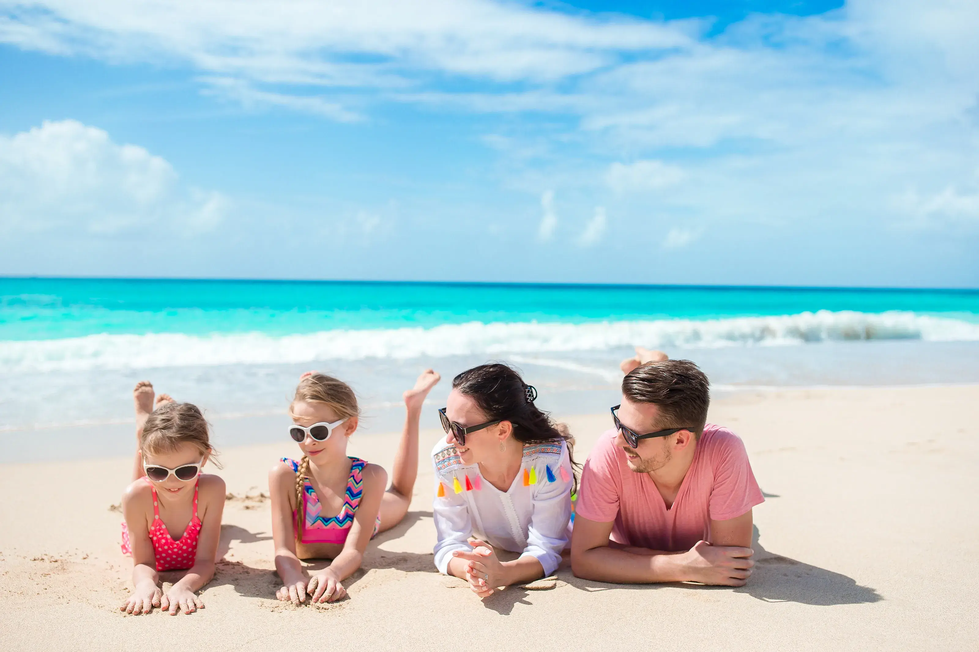 Family on Carribean Beach