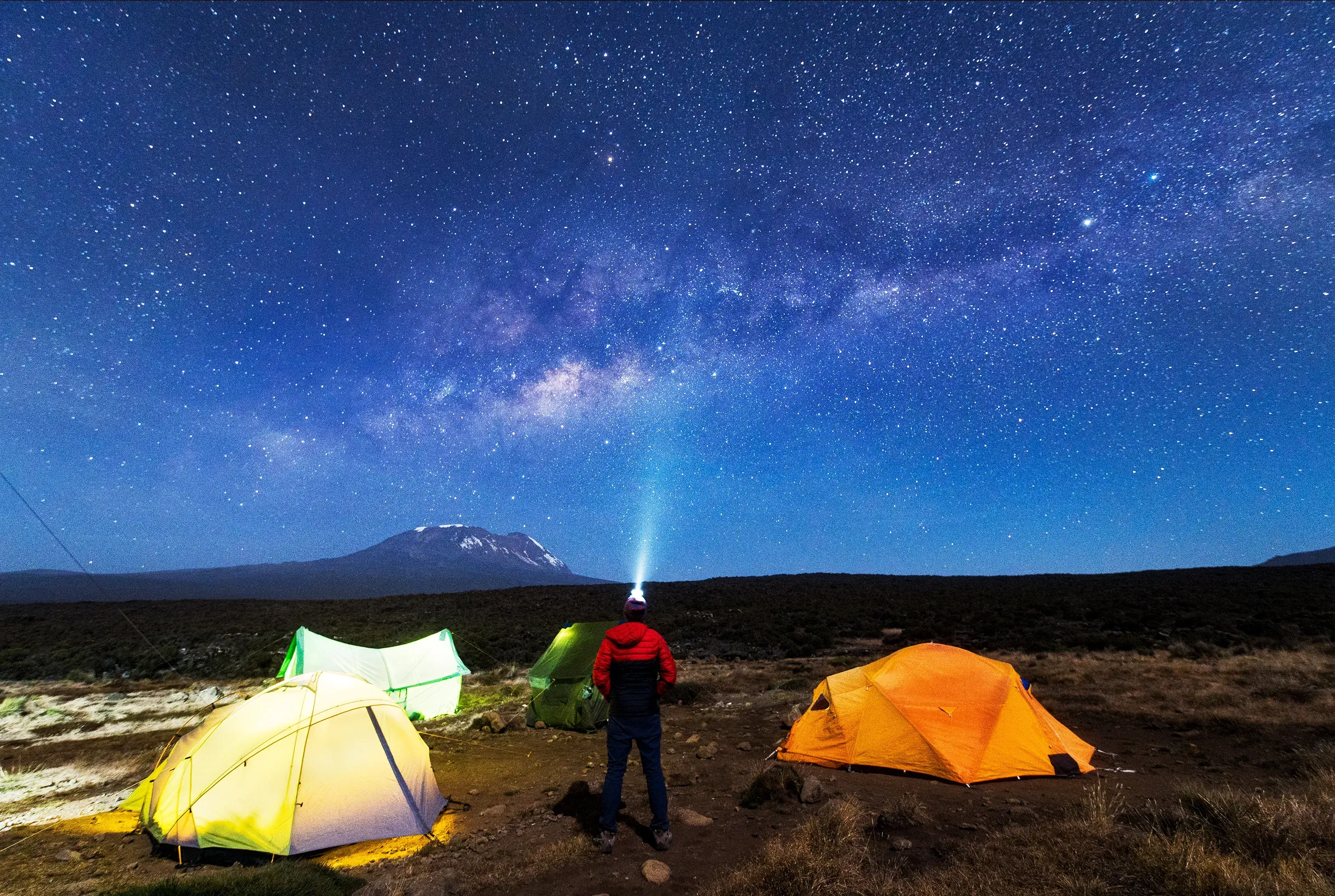 Milky Way and Mount Kilimanjaro Camping Africa Adonis