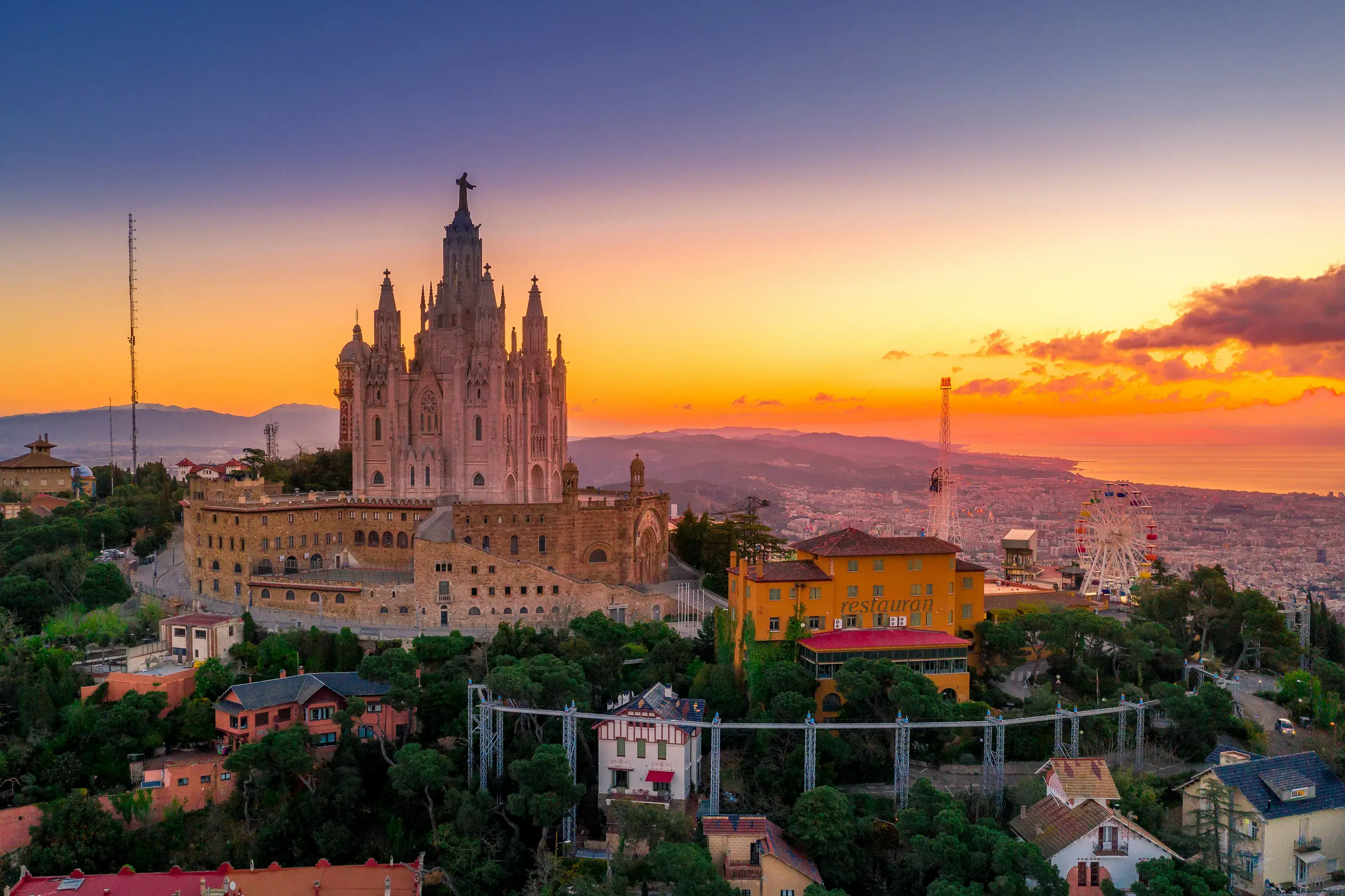 Mount Tibidabo, overlooking the city of Barcelona, Spain
