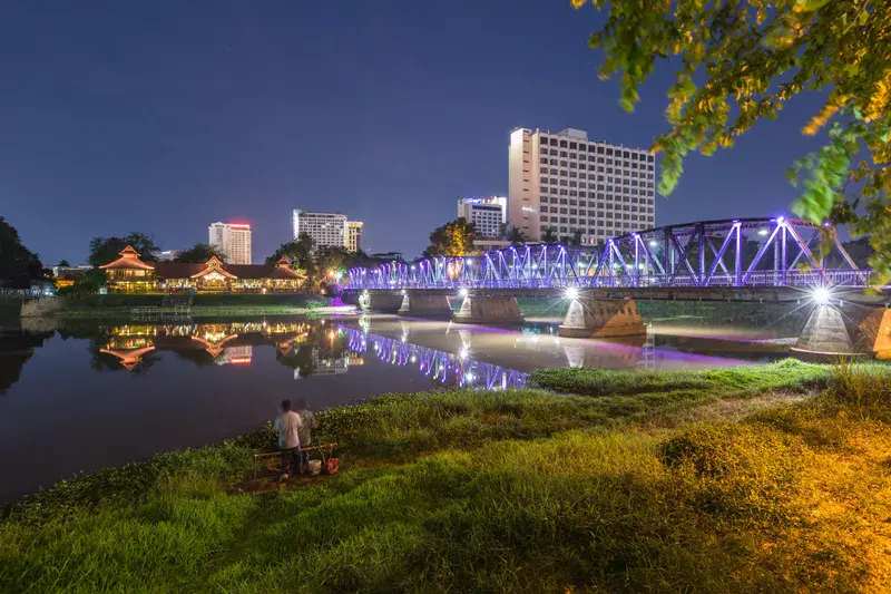 Old Bridge in Chiang mai, Thailand and Long Exposure