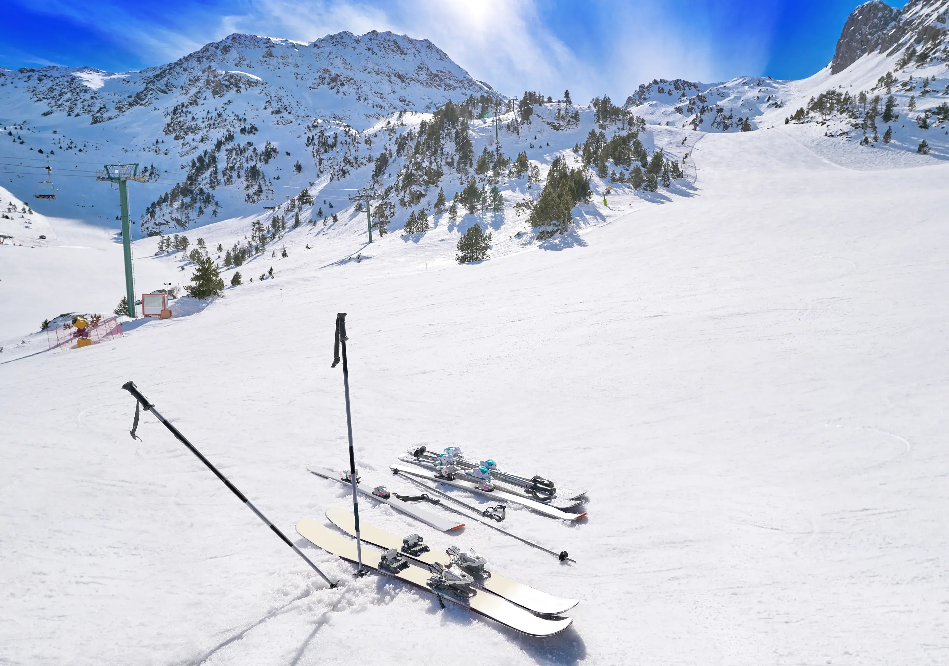Ordino Arcalis ski resort sector in Andorra at Pyrenees