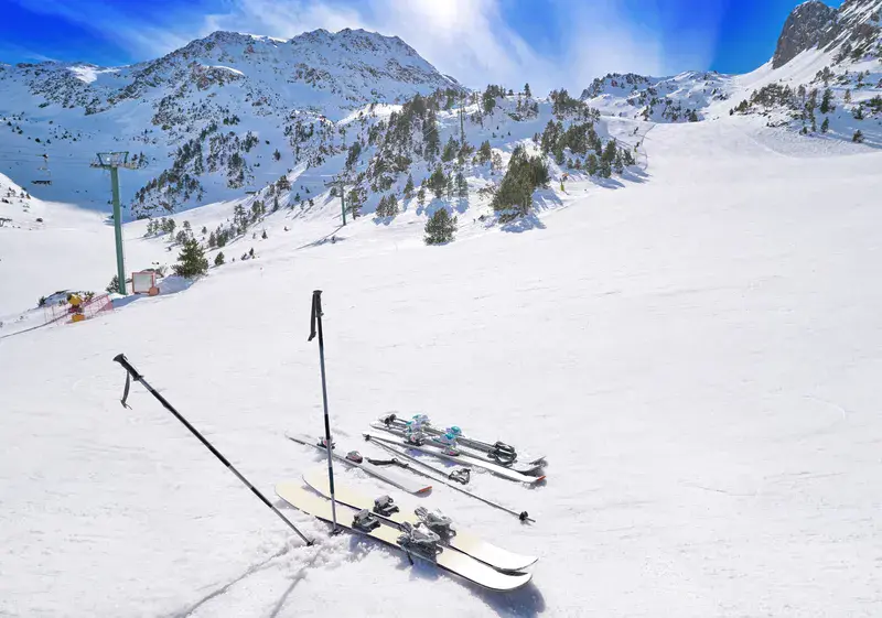 Ordino Arcalis ski resort sector in Andorra at Pyrenees