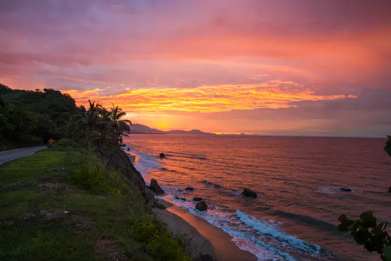 Sunset on the coast of Santa Marta in Colombia