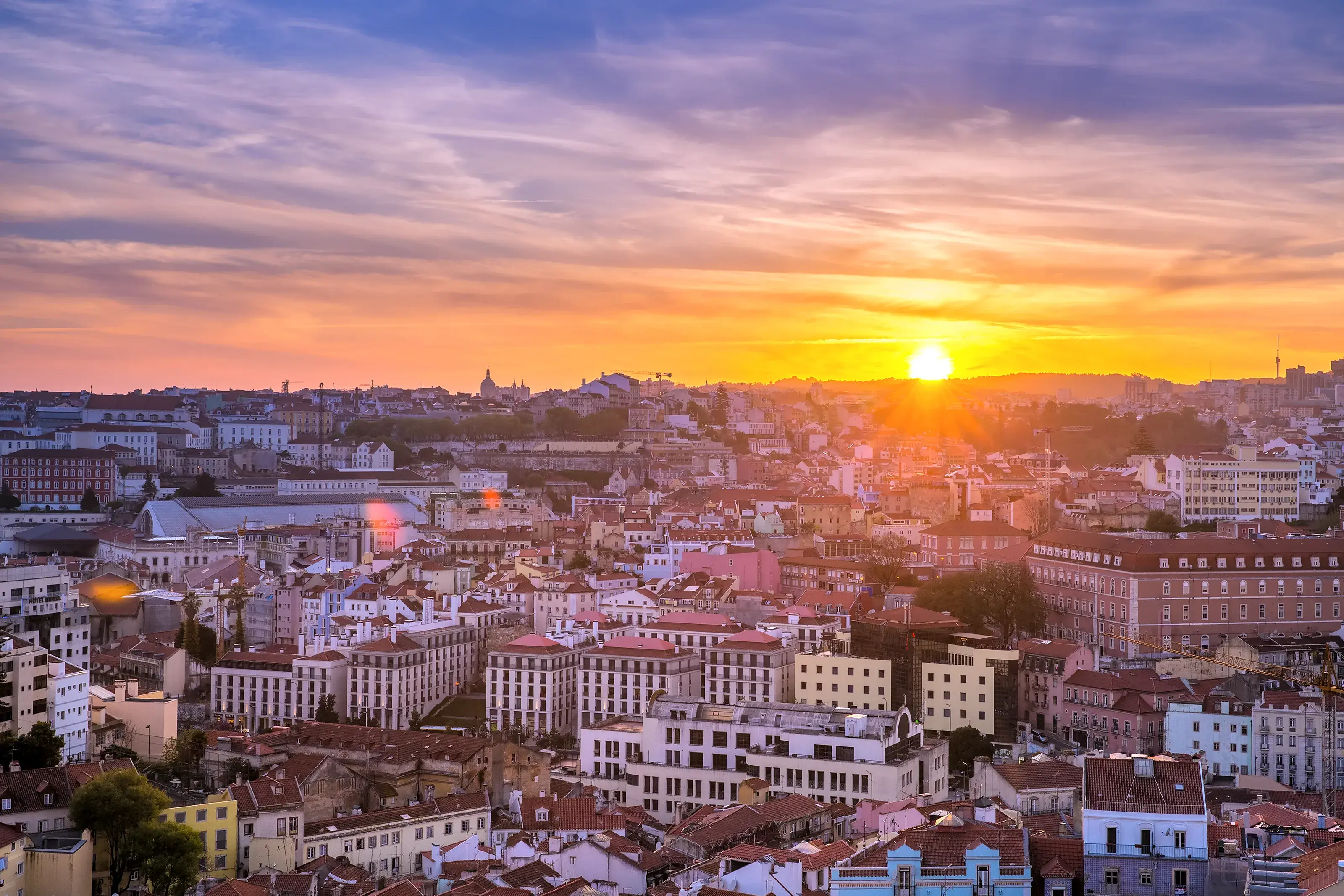Comp Image Historical center of Lisbon at sunset, Portugal.