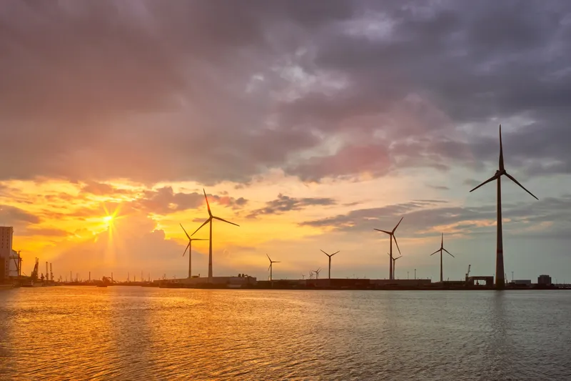 Wind Turbines in Antwerp, Belgium